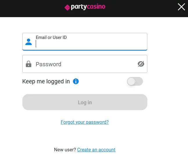 party casino sign up